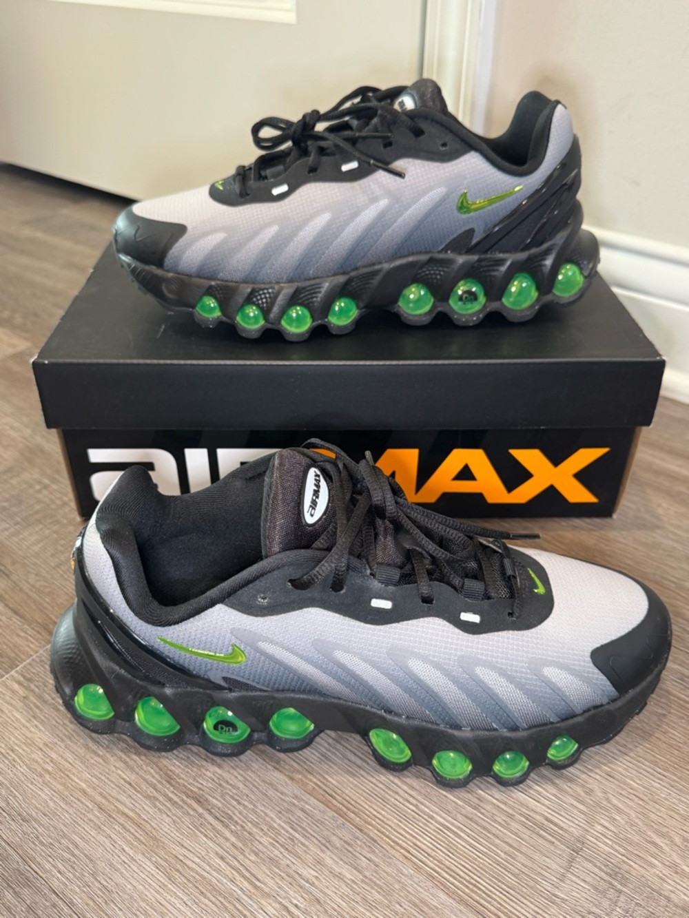 Nike Air Max DN8 Black Volt Smoke Grey Athletic Sneakers - Picture 3 of 16